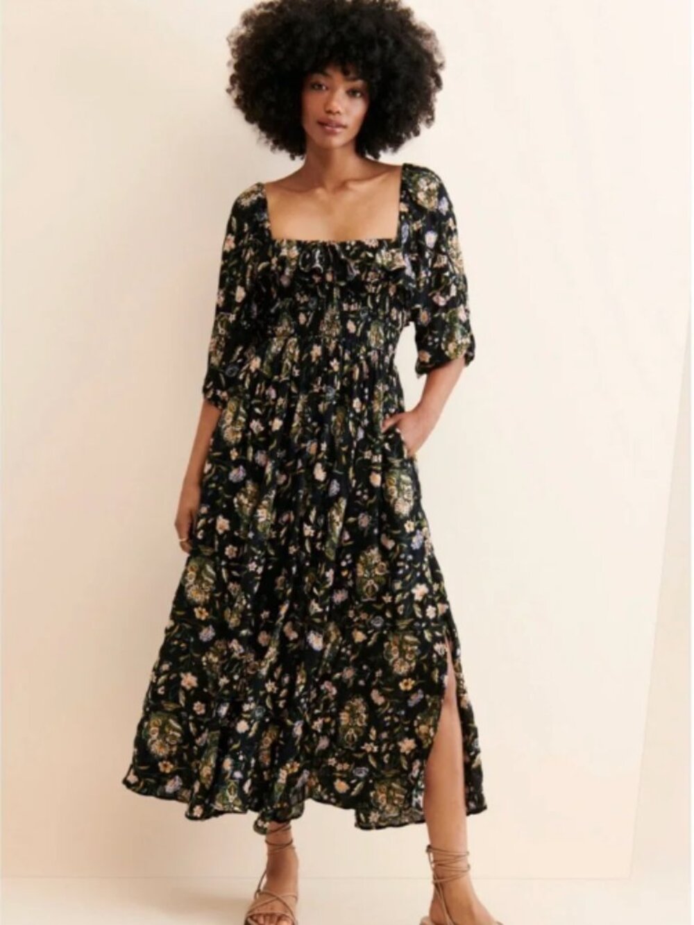 Free People Oasis Floral Printed Midi Dress